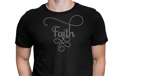 Rhinestone Unisex T-shirt Faith- 22